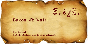 Bakos Évald névjegykártya